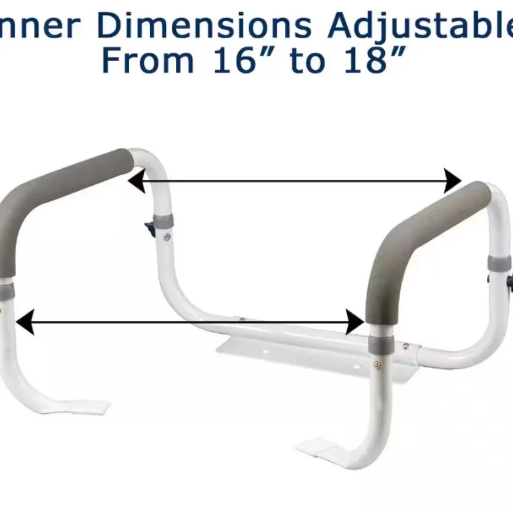 Glacier Bay Toilet Support Rail Adjustable Grab Bar White 1005‎ 152 297